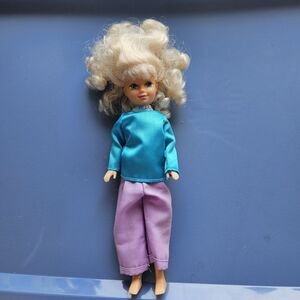 Vintage 1990 Kid Core Blonde Hair Green / Teal Eyes